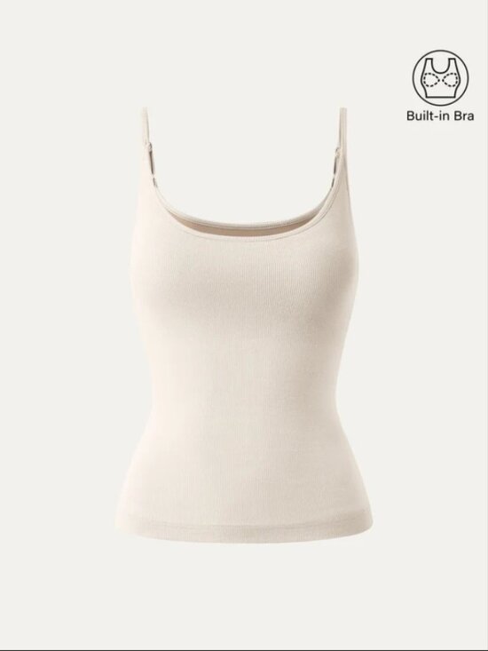 OGL Tops - Scoop Neck Spaghetti Strap New Airy Bra Tank Top
